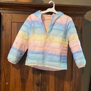 Gap kids rainbow puffy jacket